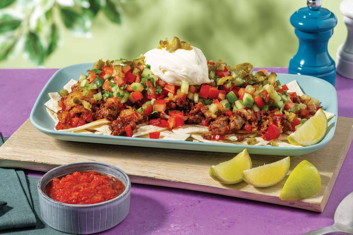 Cheesy BBQ Beef Nachos