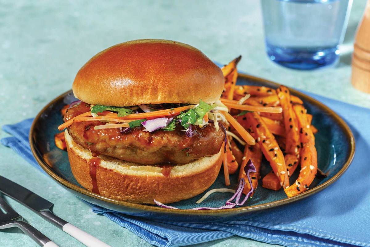 Thai Makrut-Lime Glazed Pork Burger
