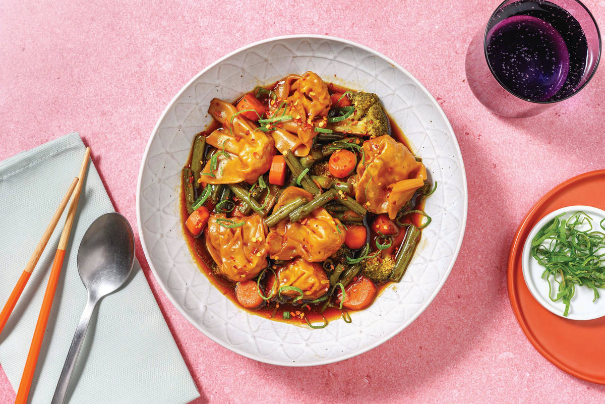 Chinese Spiced Chicken Gyoza & Veggie Soup