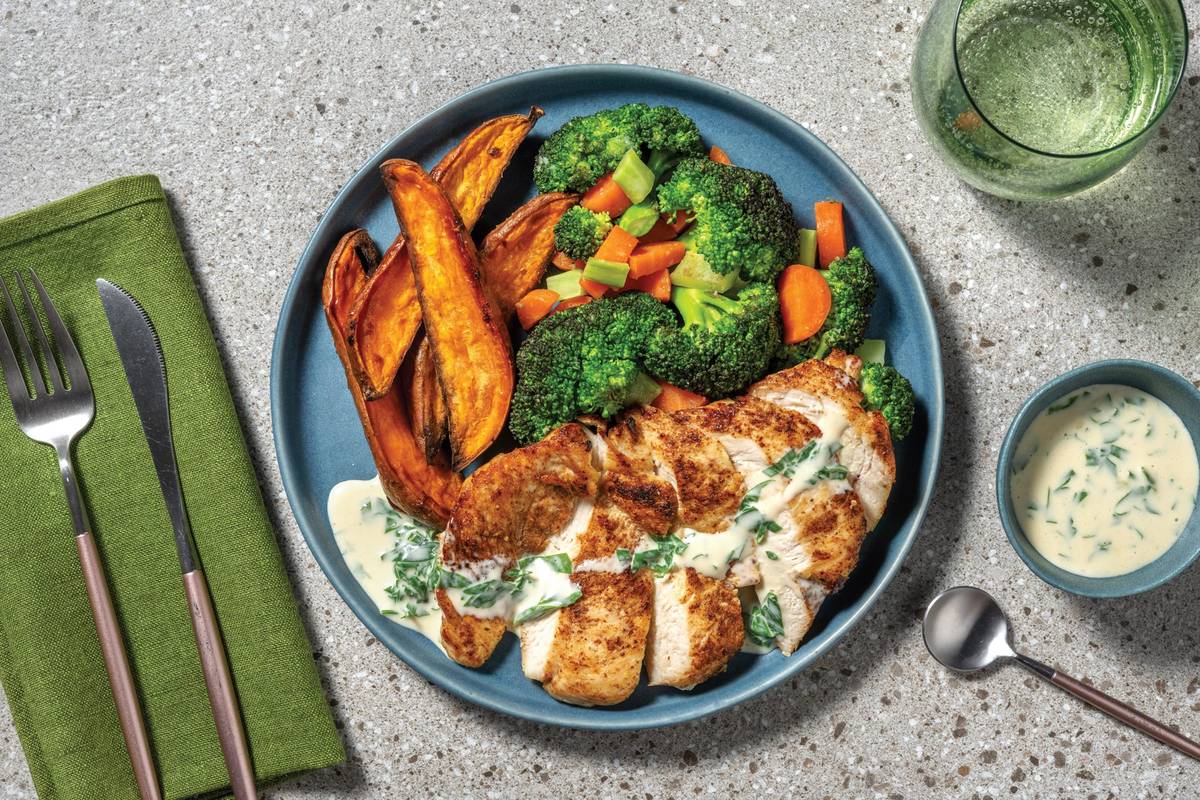 Easy Seared Salmon & Parsley Sauce