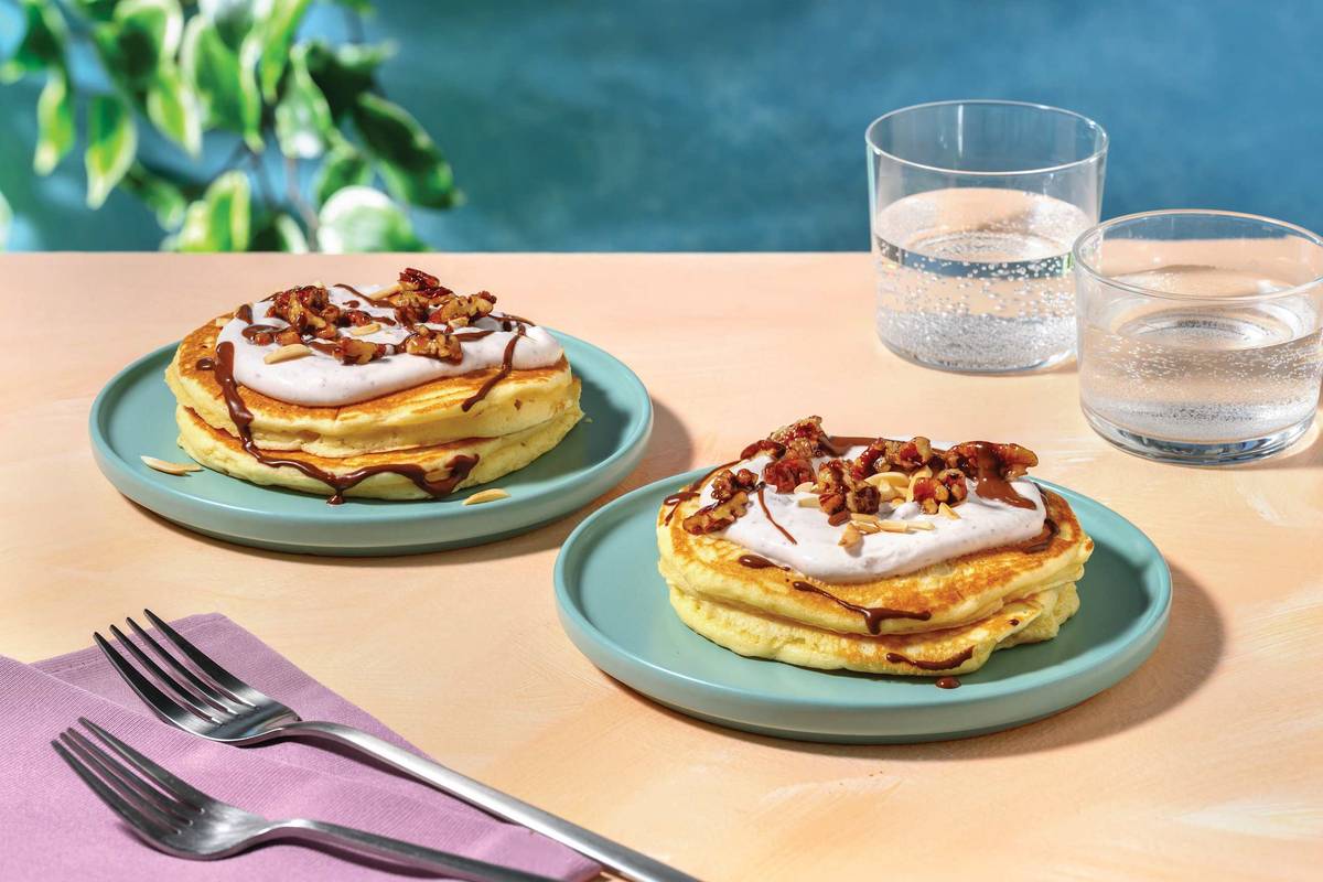 Cherry Cream Pancake Stack