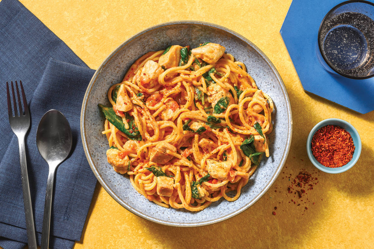 Double Creamy Chicken Spaghetti