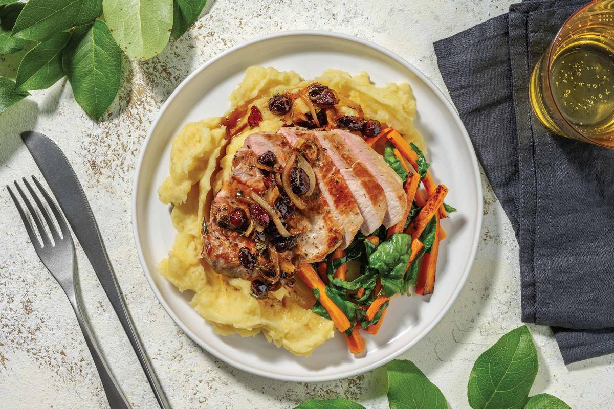 Seared Chicken & Cranberry Sauce