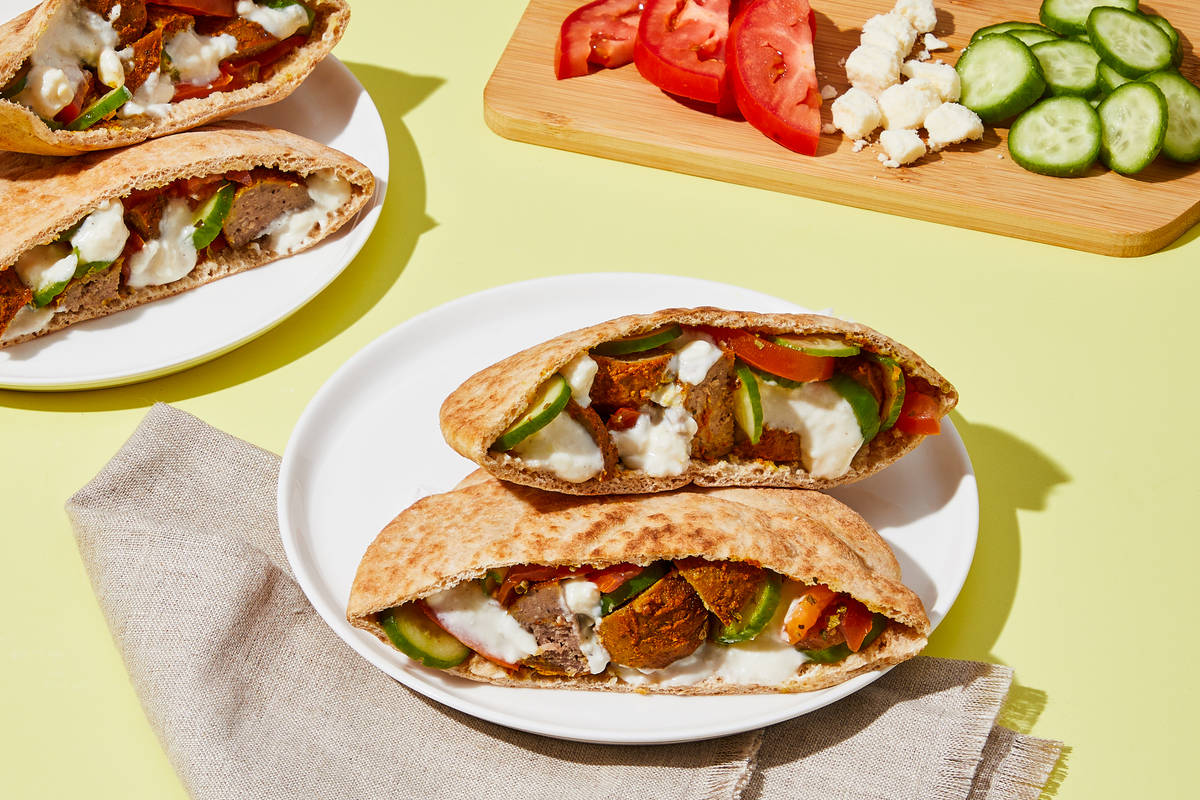 Shawarma-Spiced Beef Meatball Pitas
