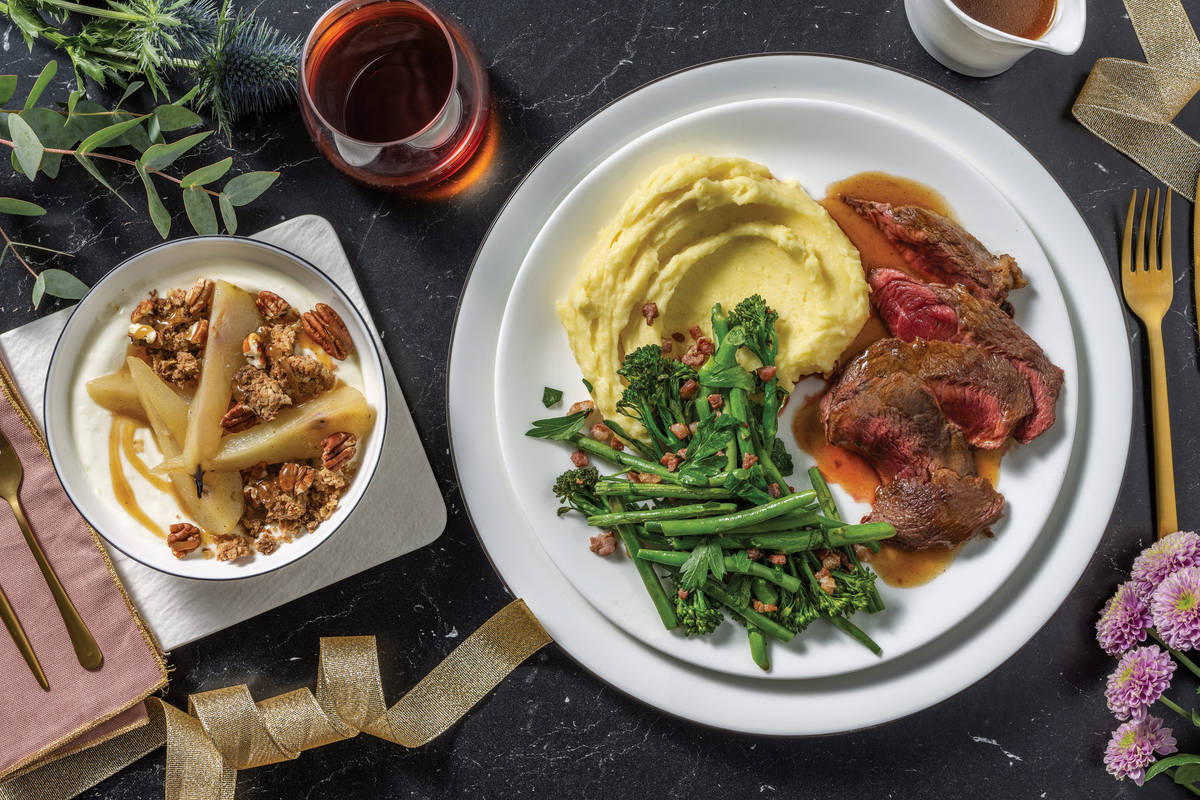 Herby Roast Sirloin Tip & Spring Onion Mash for Dinner