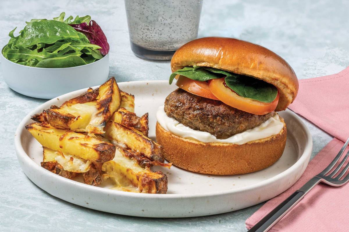 Italian Herby Beef & Bacon Burger