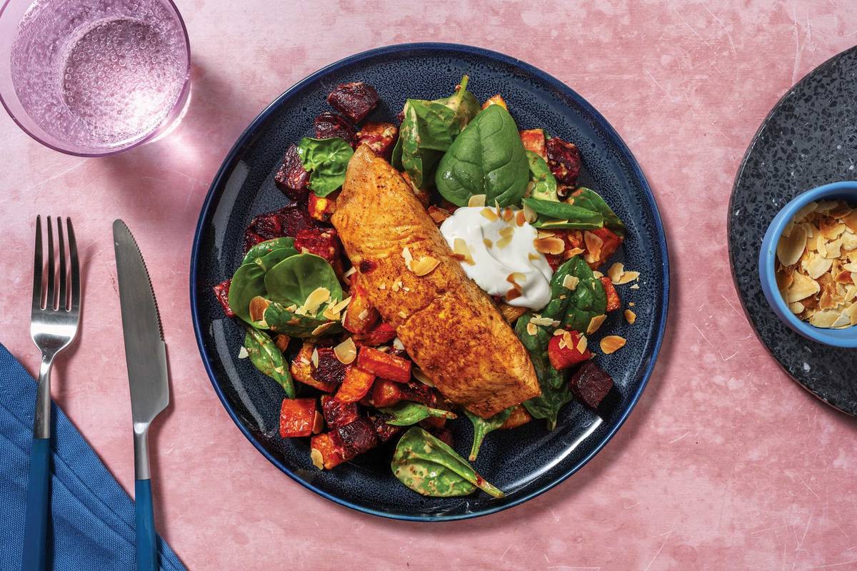 Sri Lankan Salmon & Roast Veggie Medley