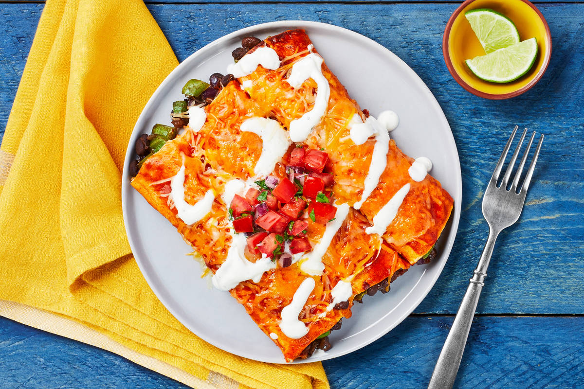 Cheesy Black Bean Enchiladas