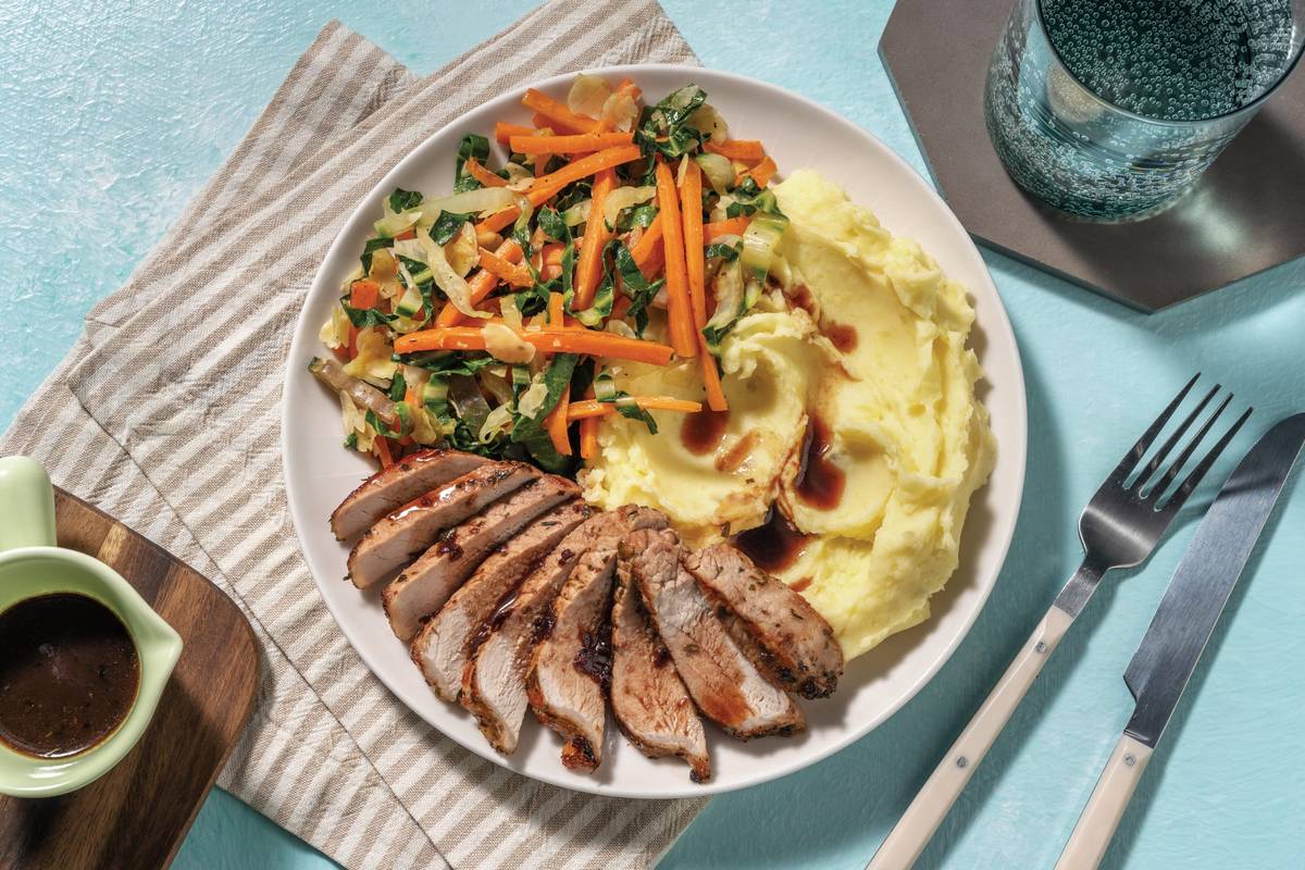 Double Citrus-Cherry Glazed Pork Steak