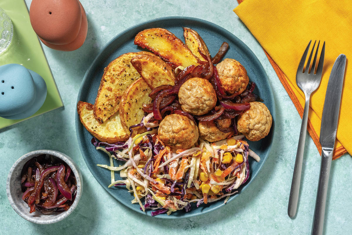 Spiced Beef Meatballs & Caramelised Onion