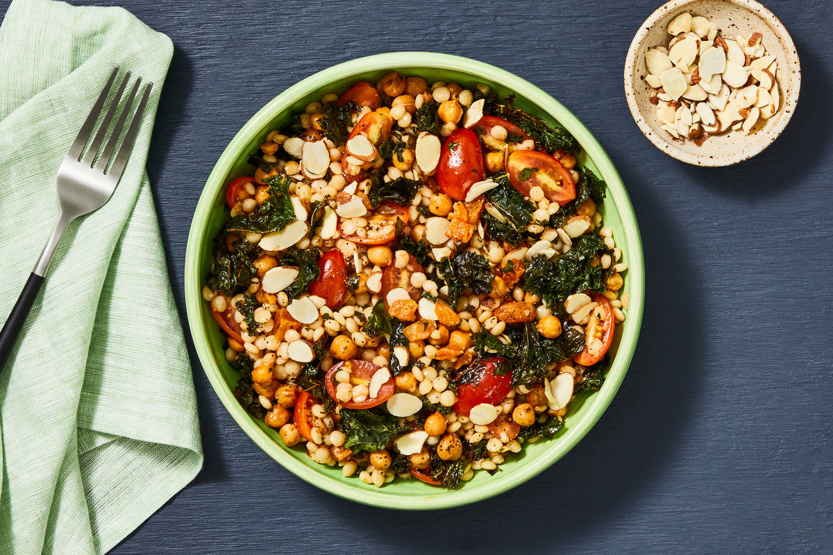 Roasted Kale & Chickpea Bowls with Shrimp