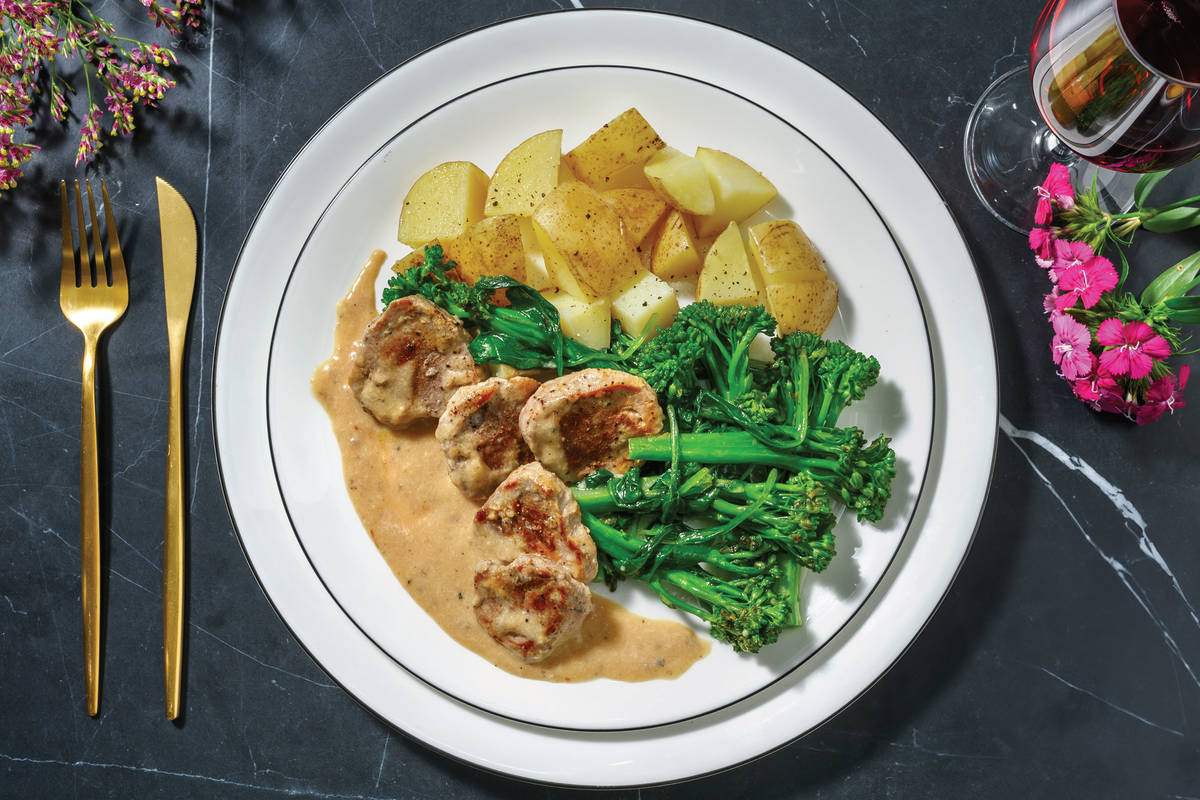 Seared Pork Medallions & Creamy Parmesan Sauce