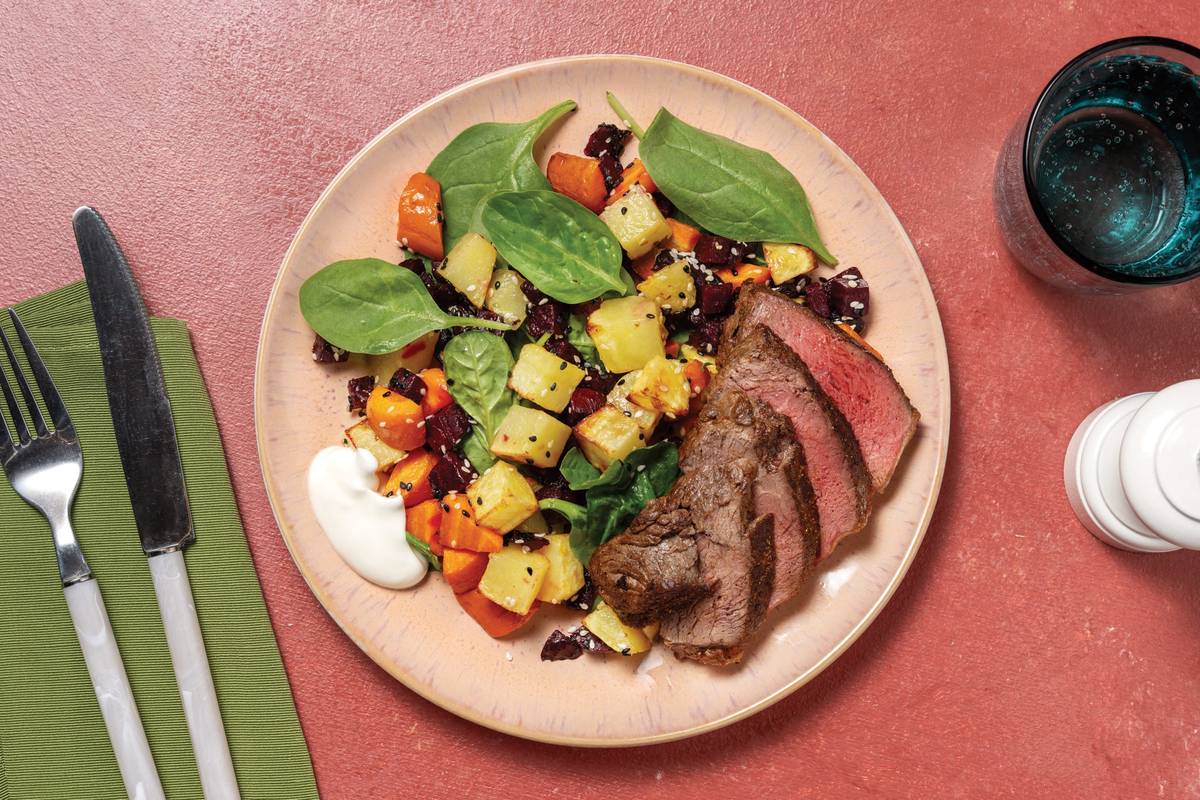 Chermoula-Spiced Honey Lamb & Haloumi