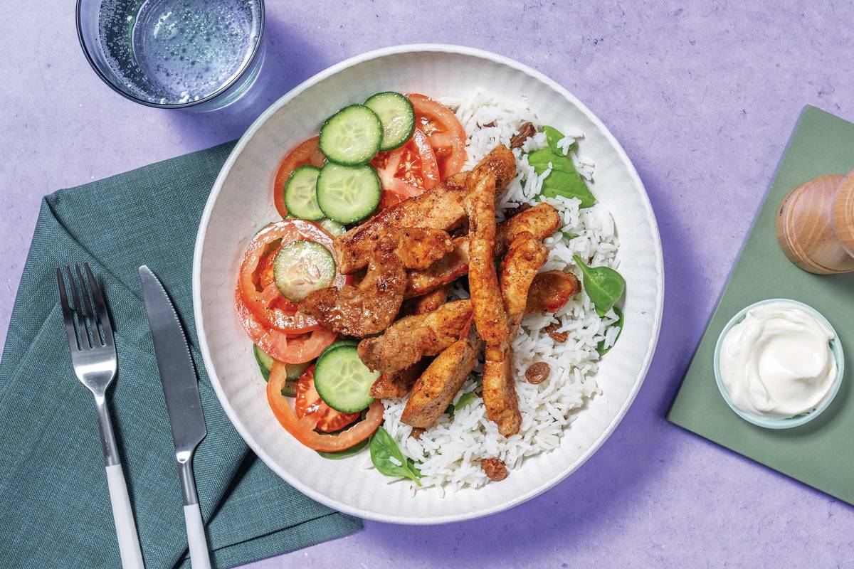 Moroccan-Spiced Pork & Currant Rice