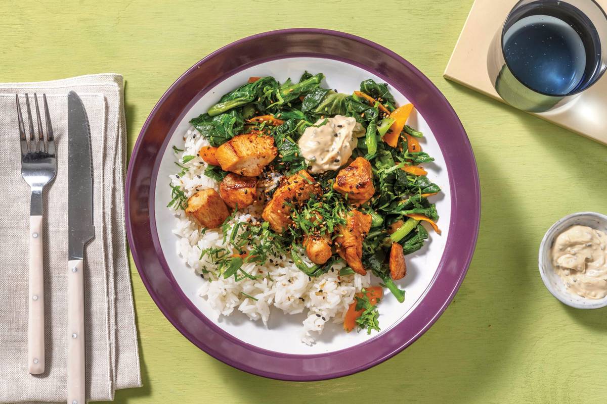 Teriyaki Chicken & Garlic Rice Bowl