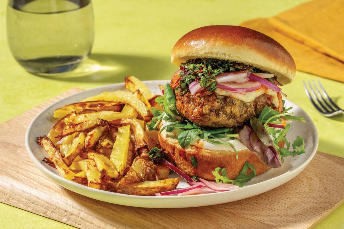 Argentinian Cheesy Chimichurri Beef Burger Recipe HelloFresh