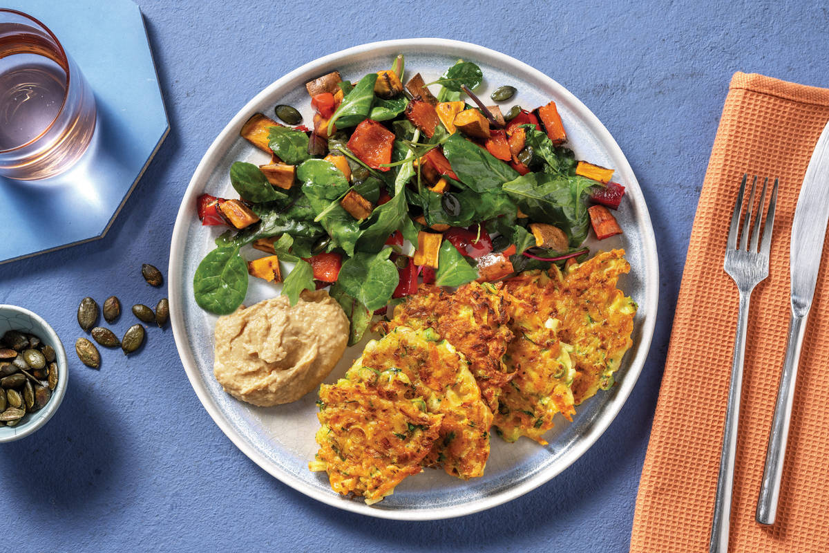 Zucchini, Carrot & Cheddar Fritters