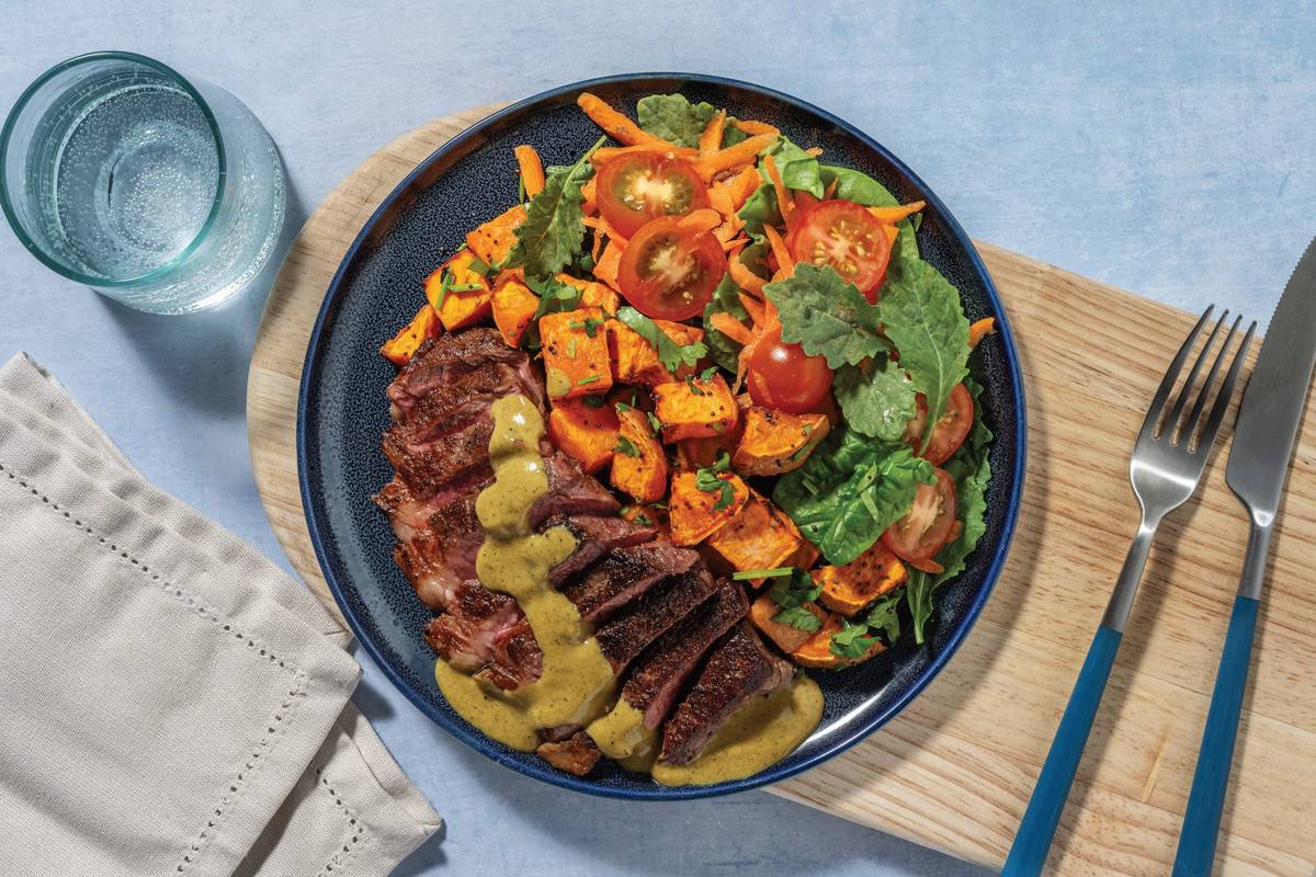 Double Seared Beef & Spiced Sweet Potato