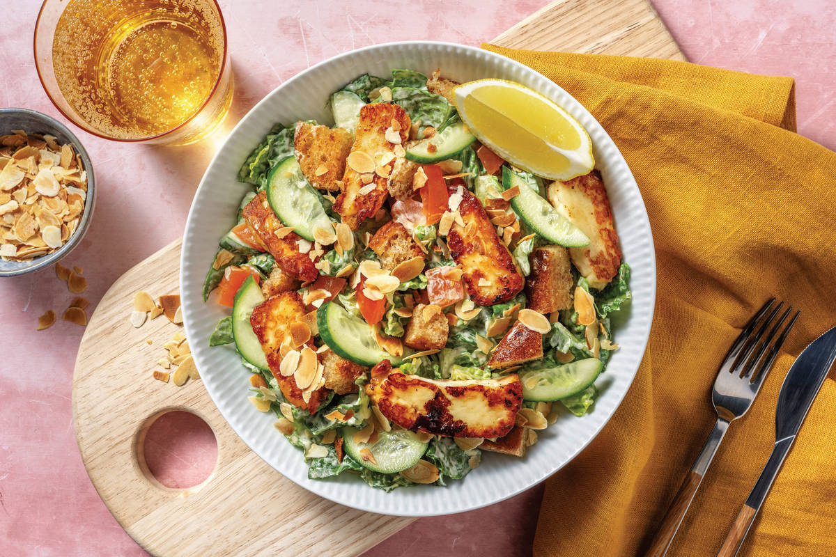 Honey-Glazed Haloumi & Caesar-Style Salad