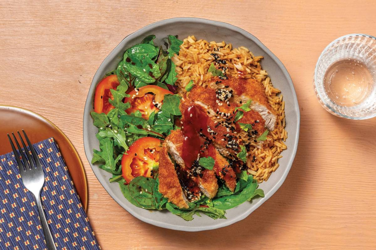 BBQ Tonkatsu Pork & Tofu Bento Bowl