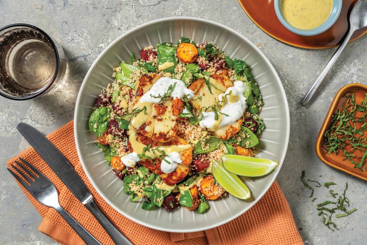 Double Golden Haloumi Couscous