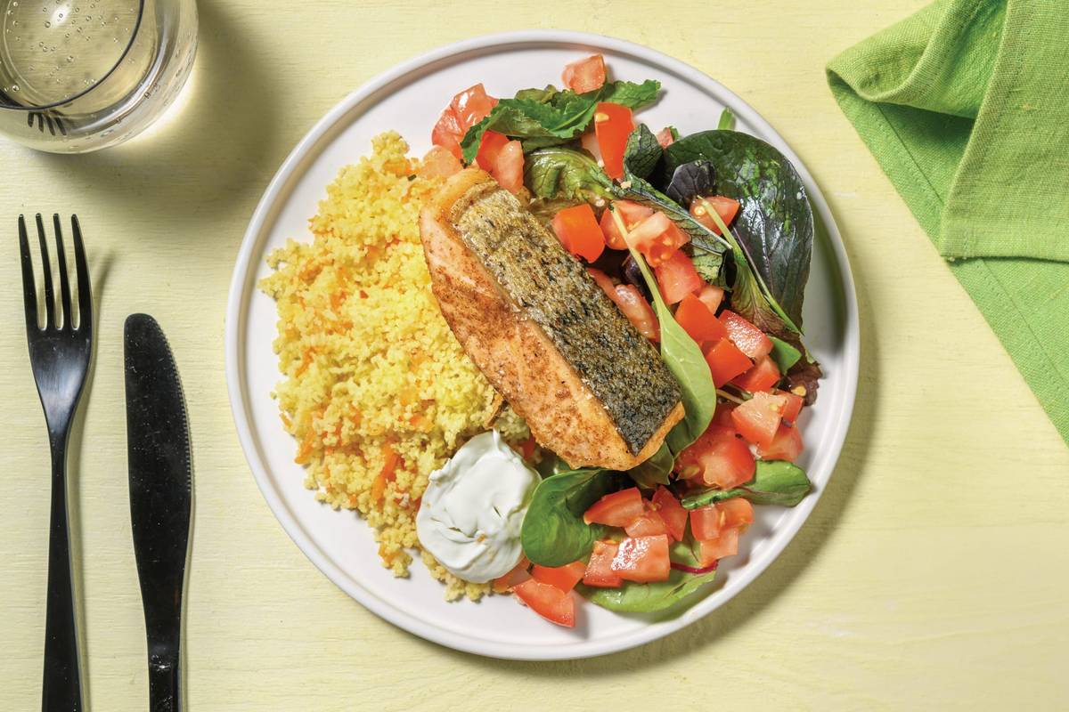 Double Moroccan Salmon & Garlic Yoghurt