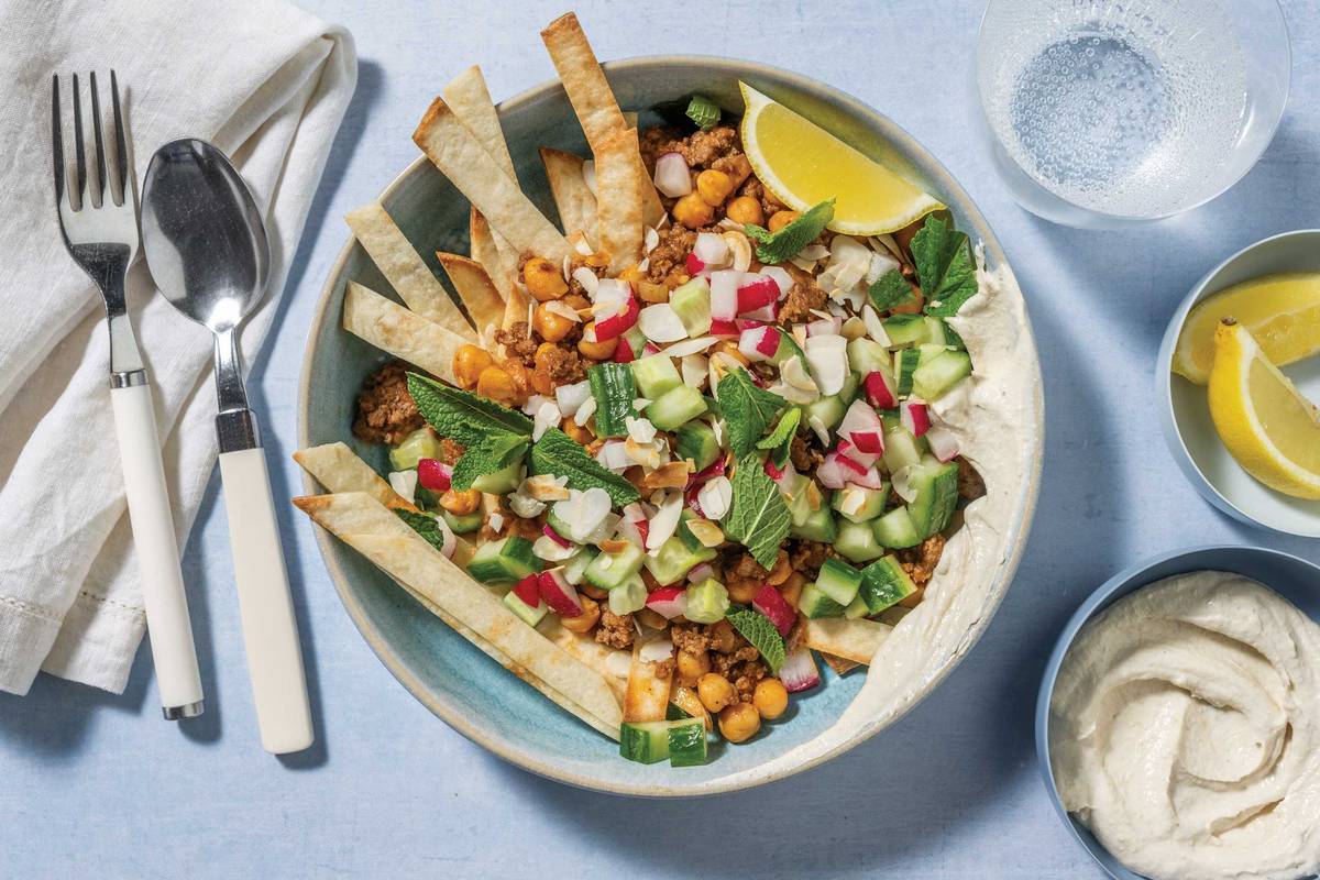 Quick Middle Eastern Beef & Chickpea Bowl
