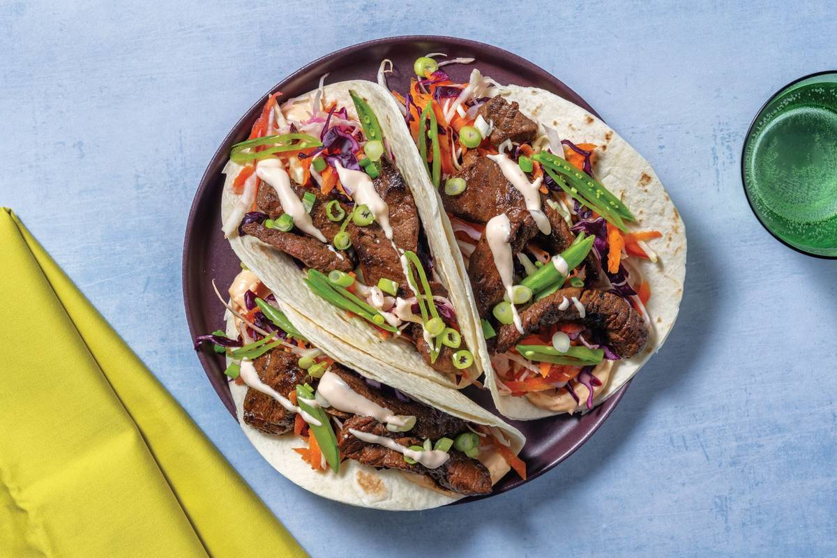 Sticky Sweet-Soy Beef Tacos