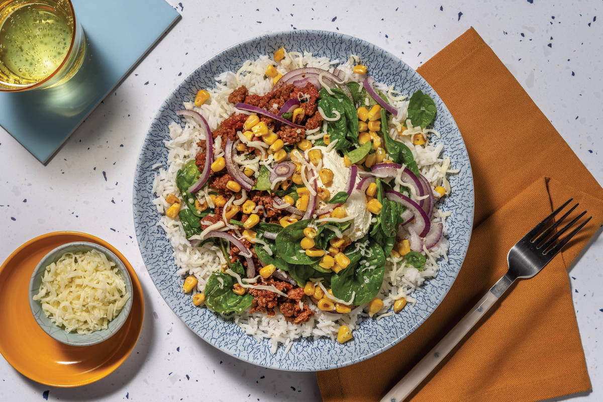 Tex-Mex Beef & Bacon Rice Bowl