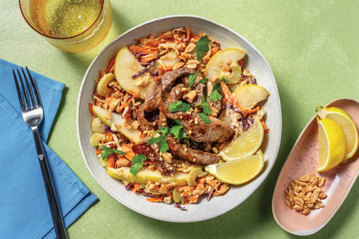 Thai-Style Beef & Ginger Slaw Bowl