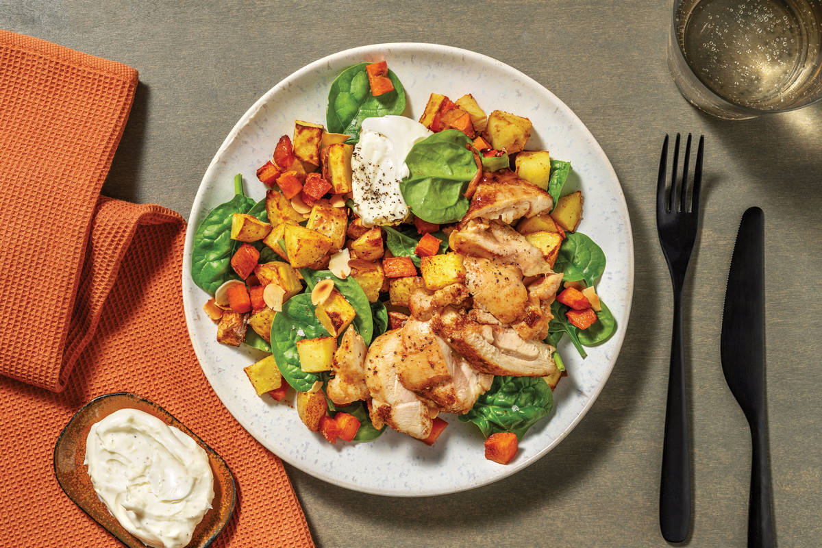 Sri Lankan-Spiced Chicken & Roast Veggie Toss