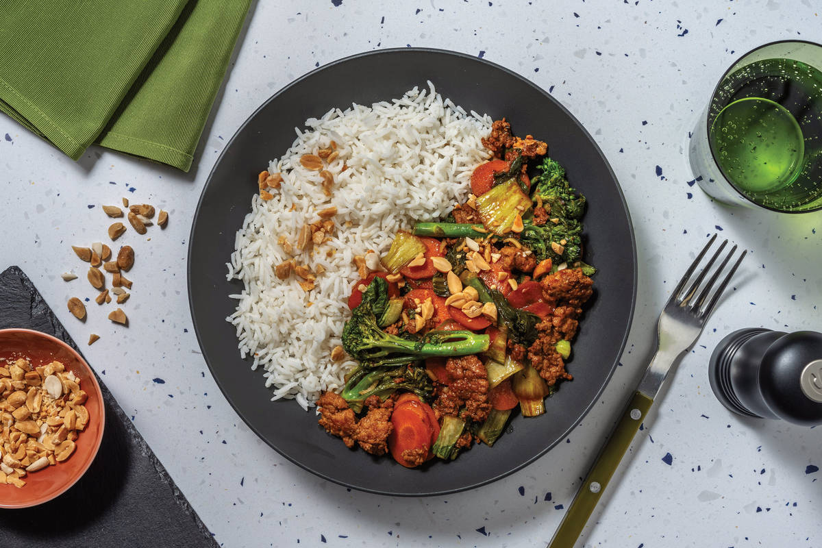 Char Siu Pork Stir-Fry & Basmati Rice
