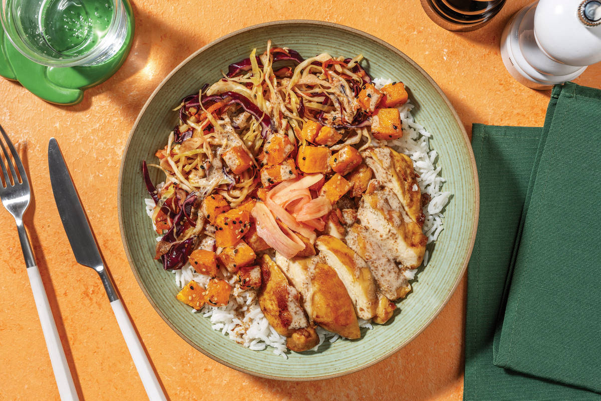 Grilled Sesame Chicken Poke Rice Bowl