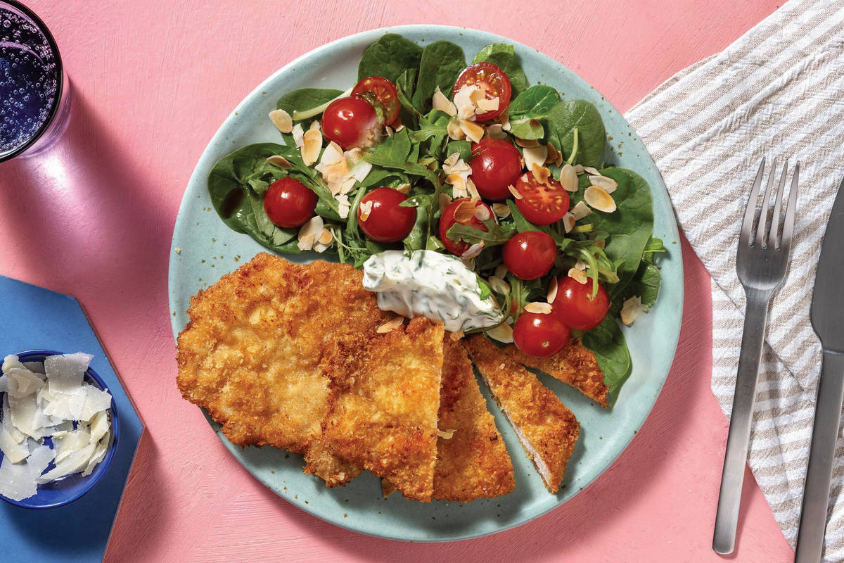 Italian Chicken Cotoletta & Cherry Tomato Salad