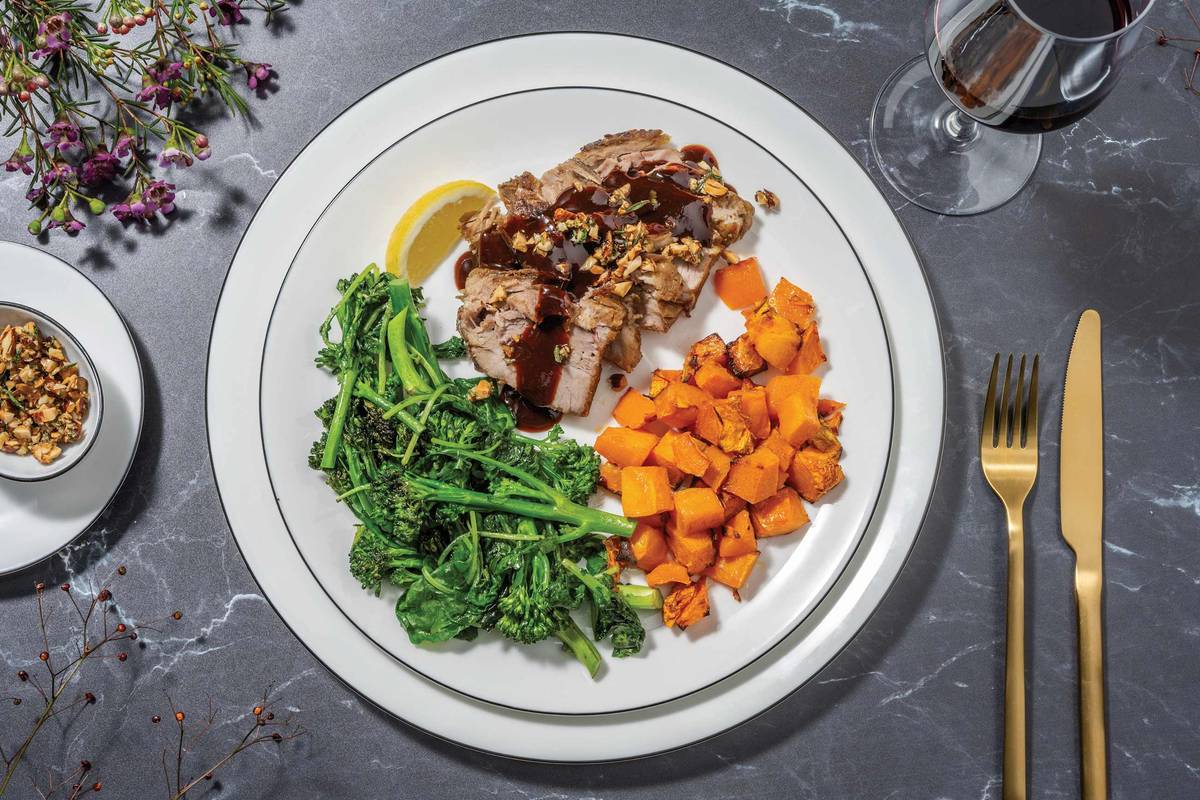 Grilled Pork Belly & Plum Balsamic Sauce