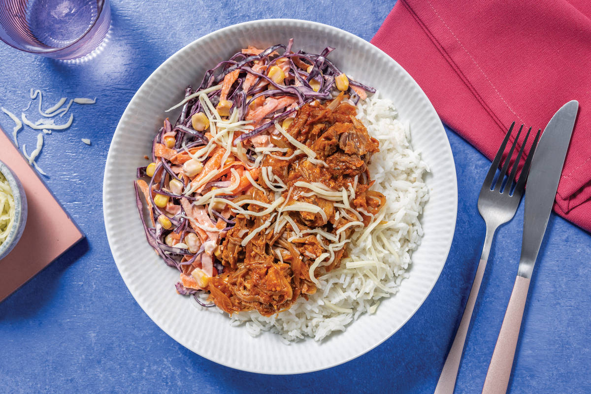 Saucy Pulled Pork Rice Bowl