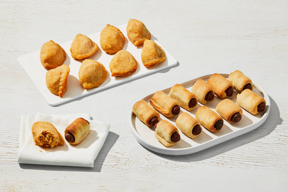 Beef Bagel Dogs & Chicken Empanadas 