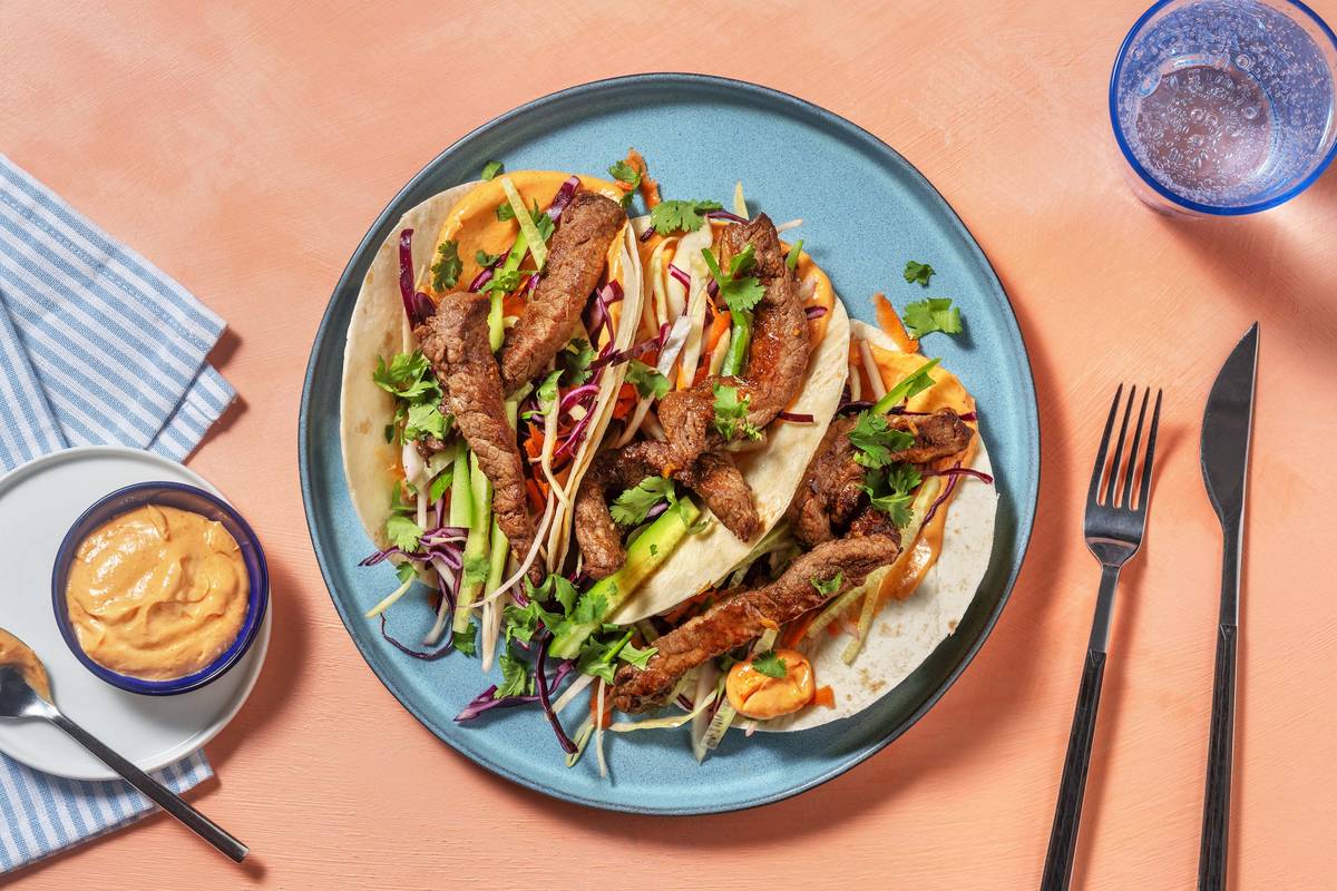 Easy Sticky Sweet-Soy Beef Tacos