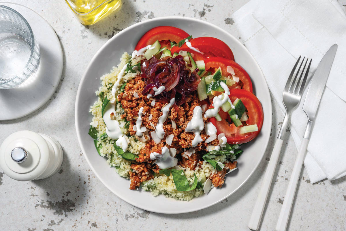 Greek-Style Beef & Spinach Couscous