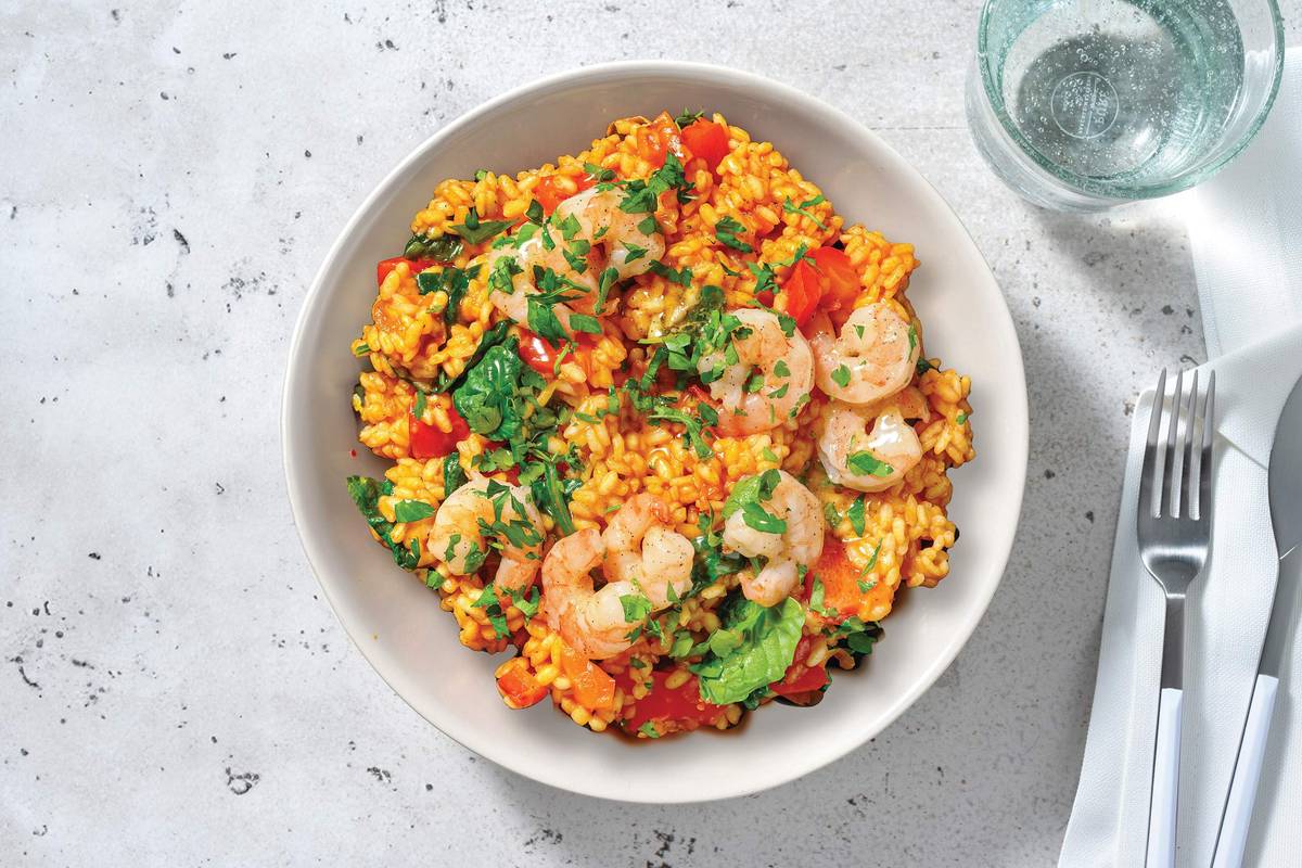 Paella-Style Garlic Prawn Risoni