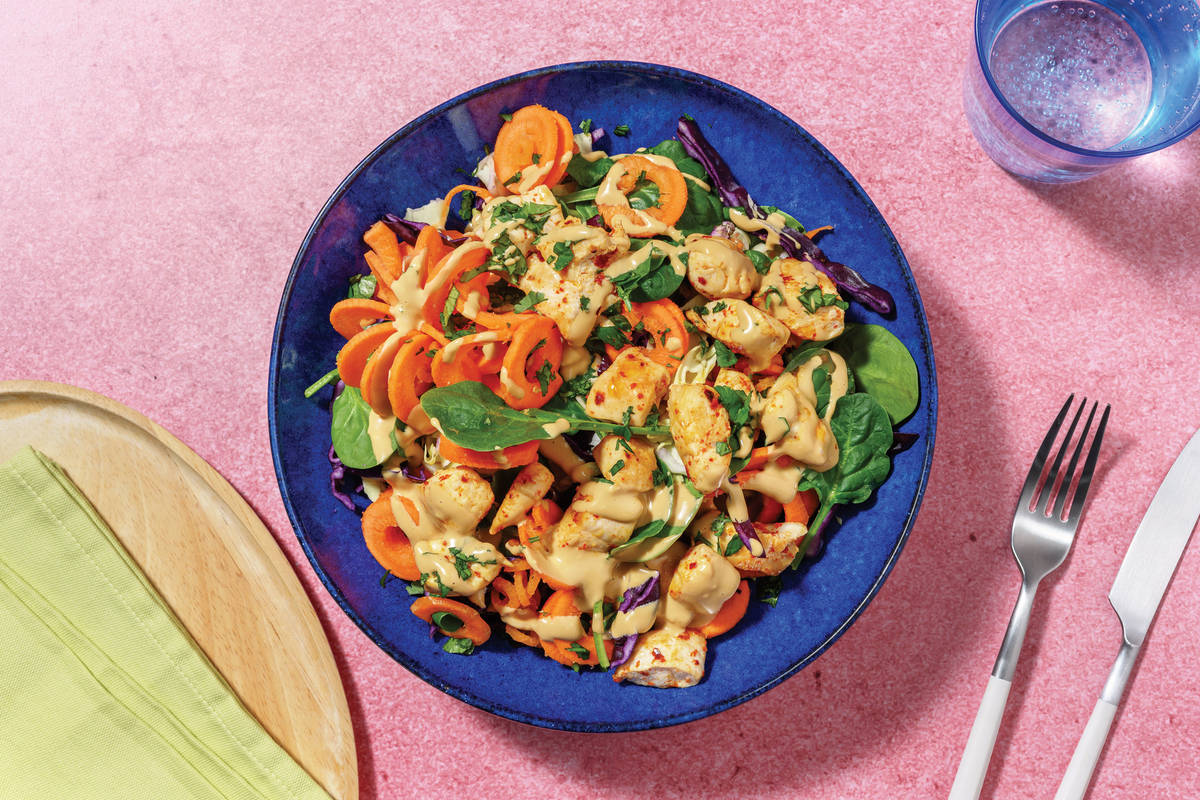 Double Asian Ginger Chicken & Shredded Cabbage Salad