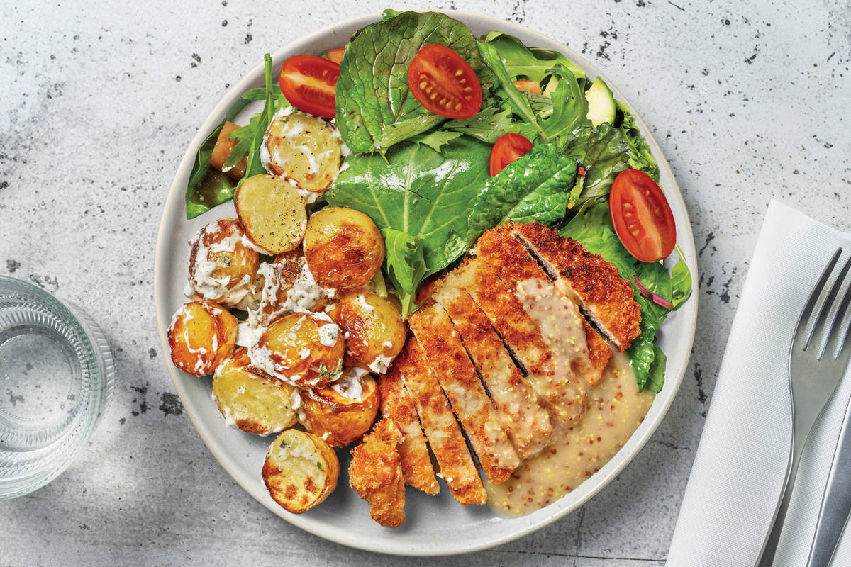 Easy Pork Schnitzel & Mustard Gravy