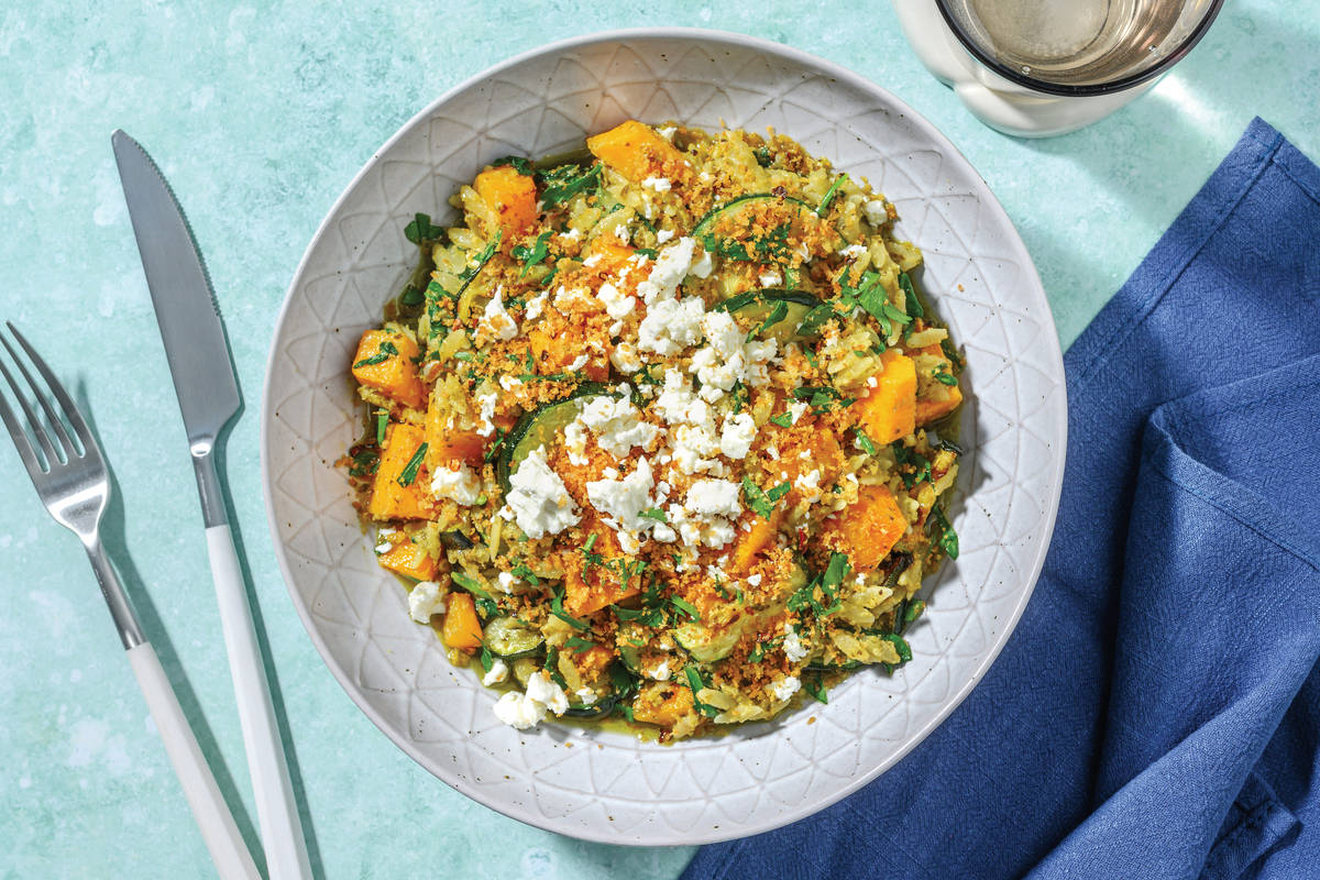 Roasted Pumpkin & Basil Pesto Risoni