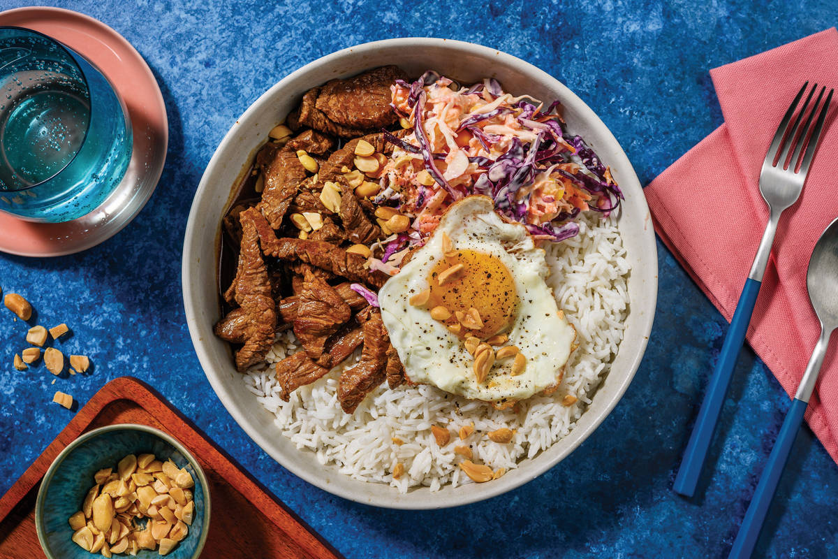 Quick Double Soy-Ginger Beef Bowl