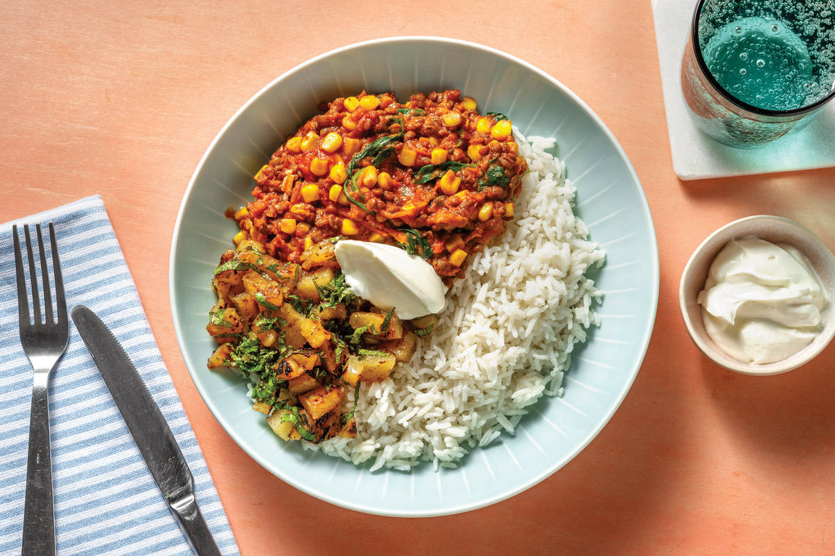 Caribbean Chicken, Lentils & Pineapple-Mint Salsa