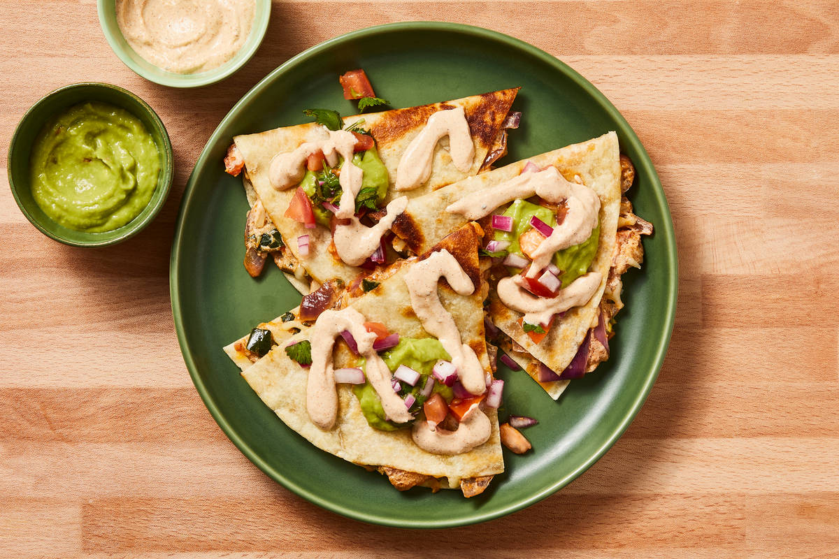 One-Pan Turkey & Rajas Quesadillas