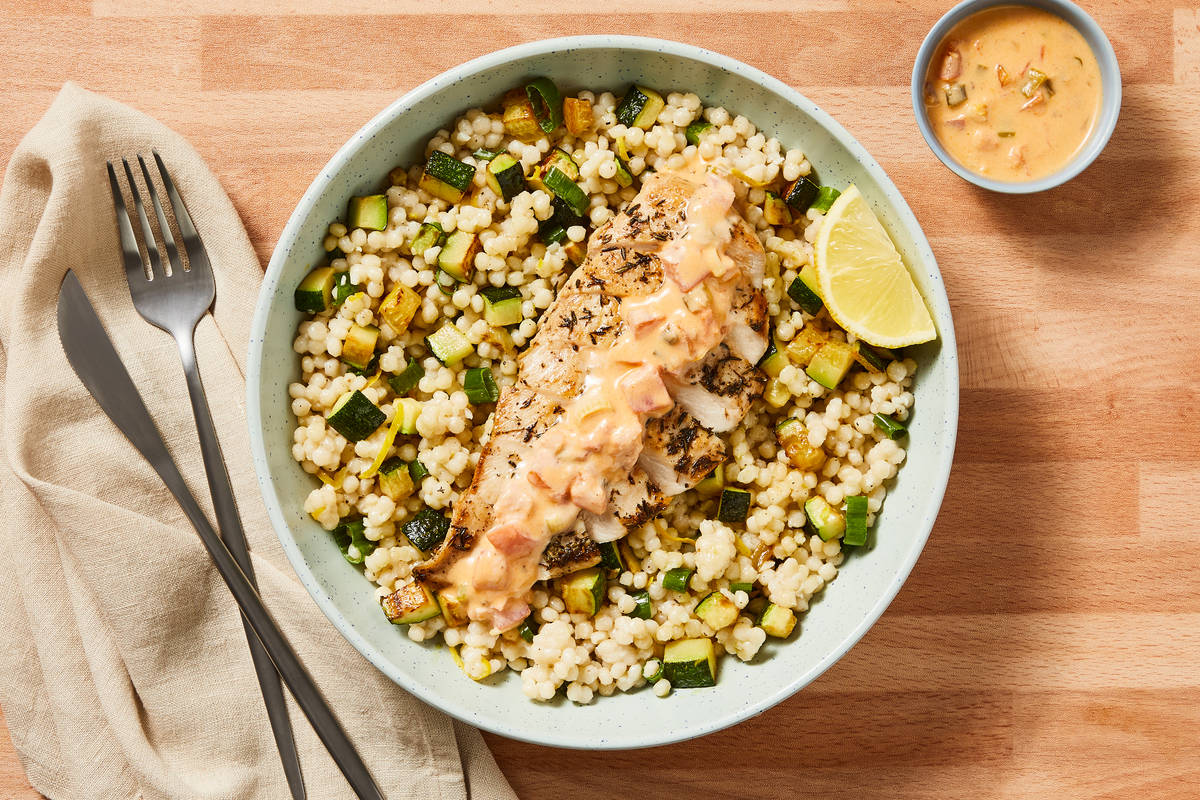Chicken Thyme with Asparagus Couscous
