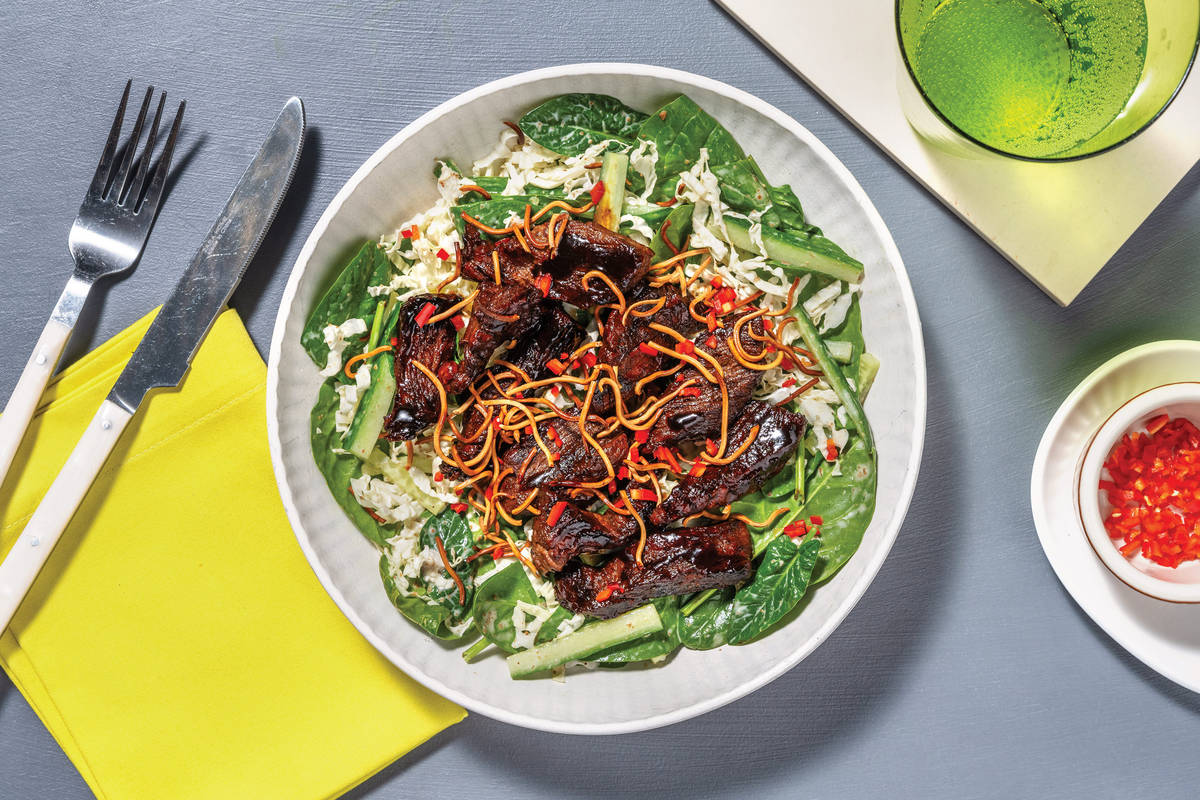Double Honey-Soy Beef & Wombok Salad