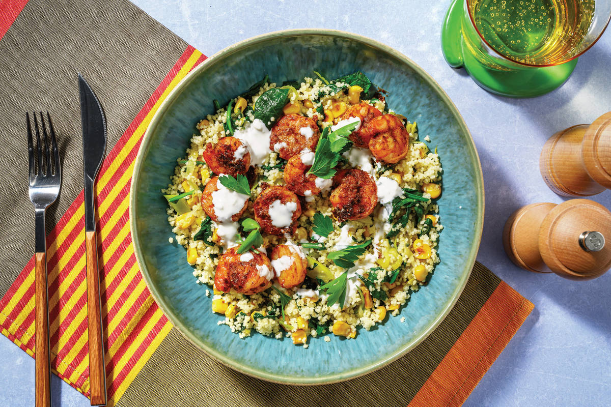 Caribbean Prawns & Veggie Couscous