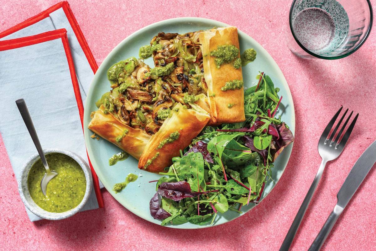 Mushroom, Leek & Herby Potato Filo Galette